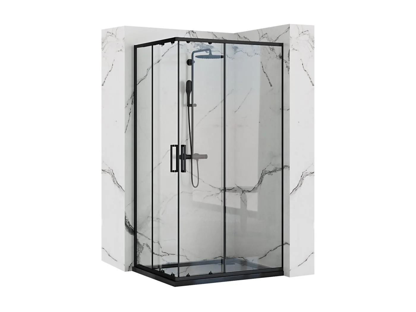 Duschkabine Rea Punto 80X100 Black