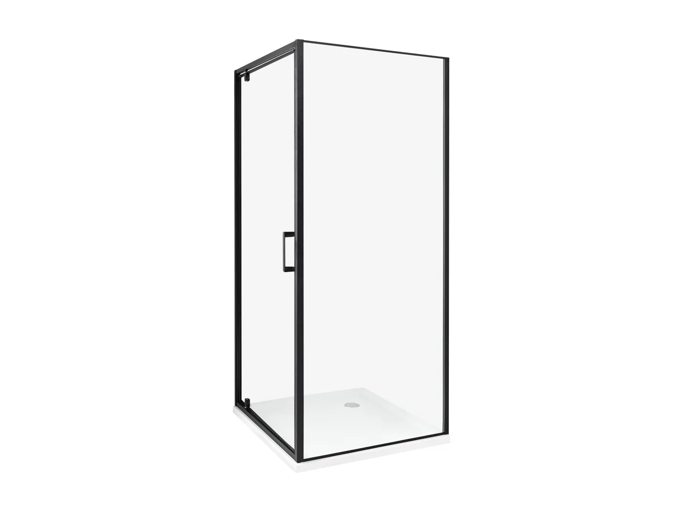 Duschkabine aus Sicherheitsglas Aluminium Einzeltür 80x80x185cm schwarz Darli