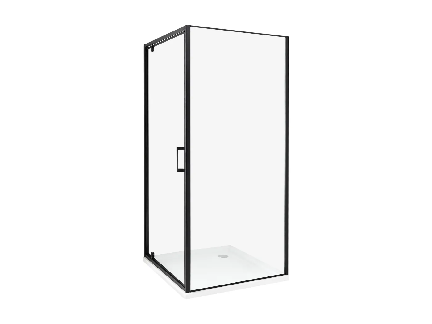 Duschkabine aus Sicherheitsglas Aluminium Einzeltür 90x90x185cm schwarz Darli