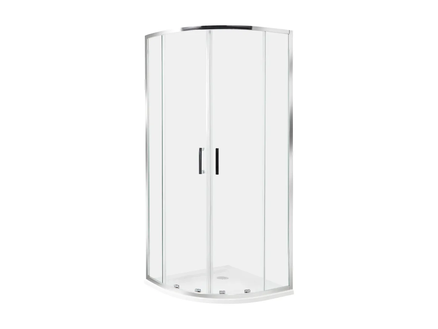 Duschkabine mit 2 Schiebetüren Sicherheitsglas halbrund 80x80 cm silber Jukatan