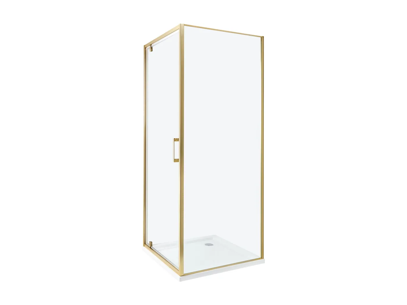 Duschkabine aus Sicherheitsglas Aluminium mit Einzeltür 70x70x185cm gold Darli