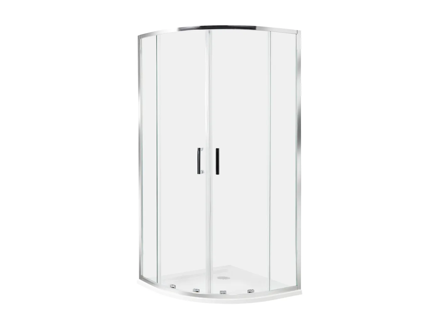 Duschkabine mit 2 Schiebetüren Sicherheitsglas halbrund 90x90 cm silber Jukatan