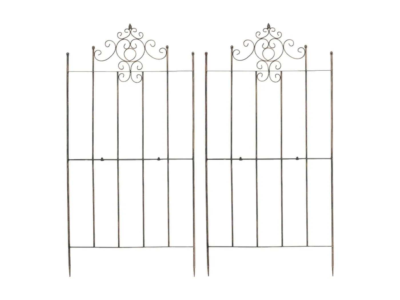 2er Set Rankgitter - Metall & weiß - bronze - Paula