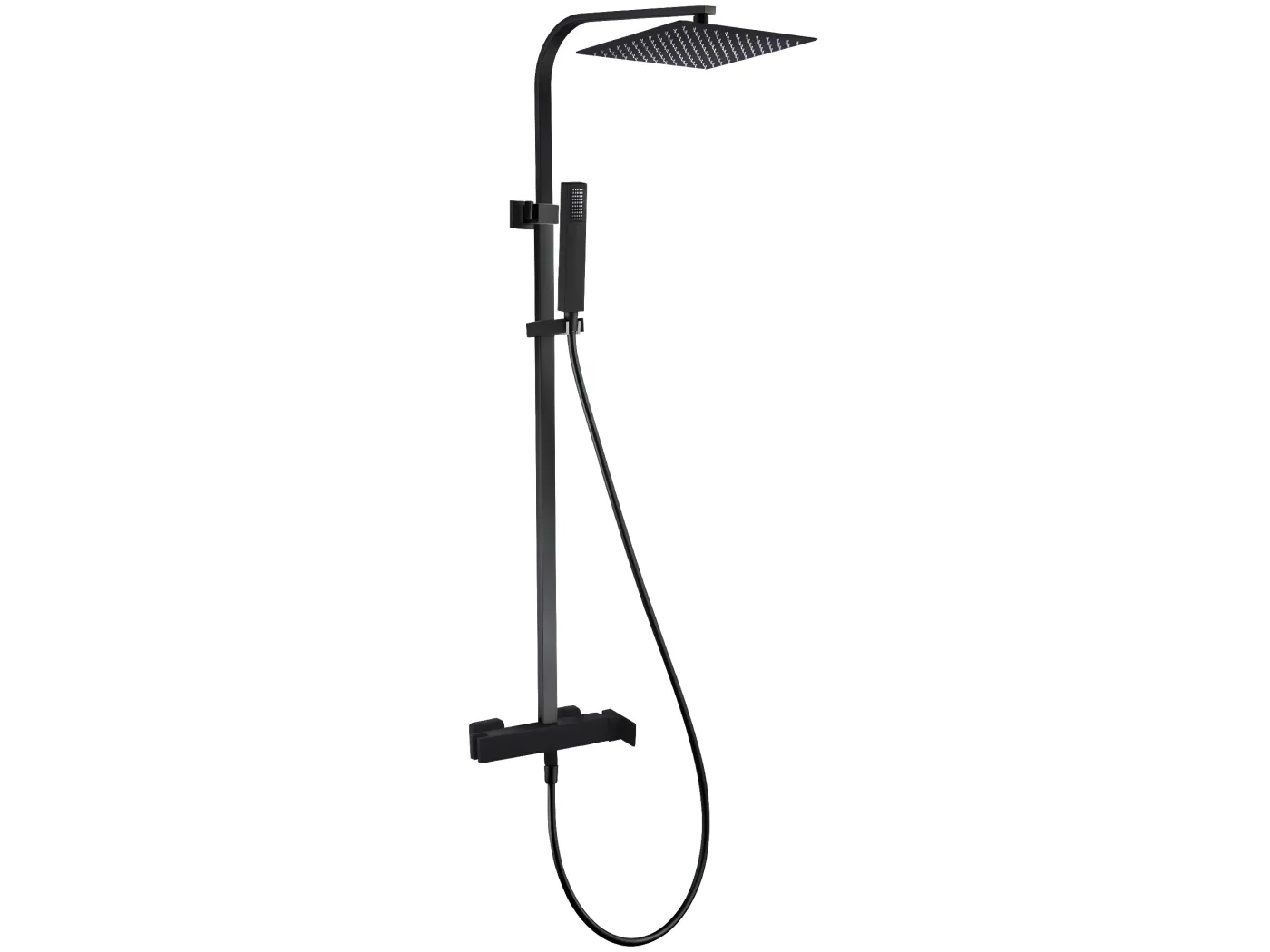 Kiara schwarze Duschsäule mit mechanischem Mischer Essebagno