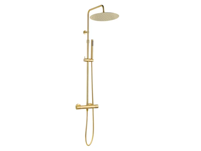 Luisa II thermostatische Duschsäule gebürstetes Gold Essebagno