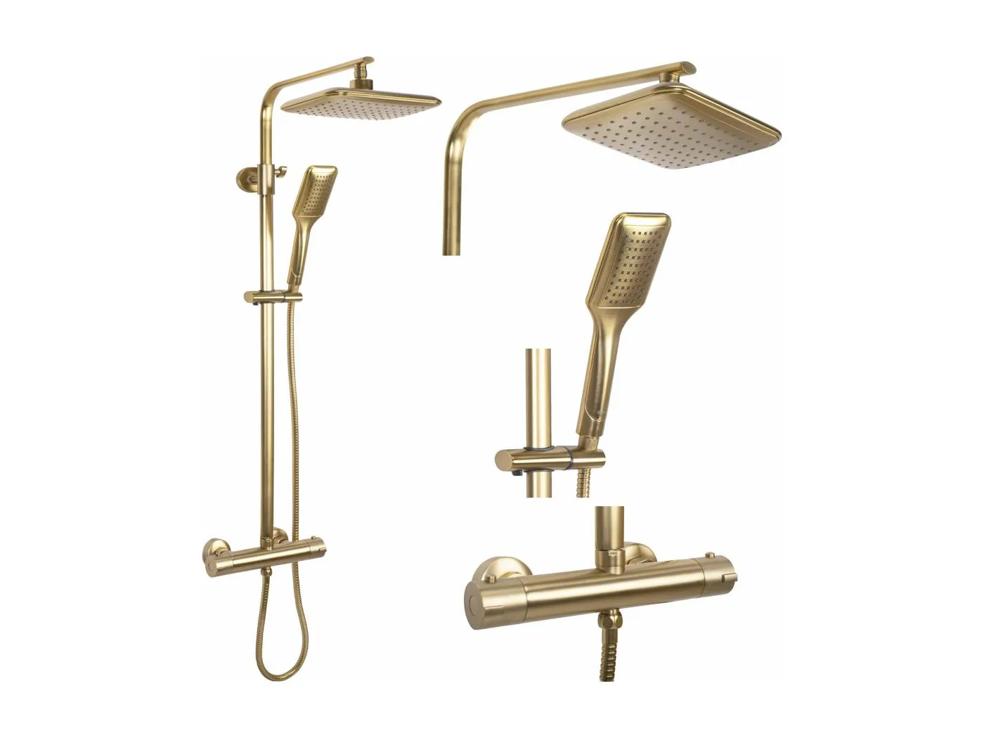 Duschgarnitur Mit Thermostat Rea Tom Termostat Brush Gold