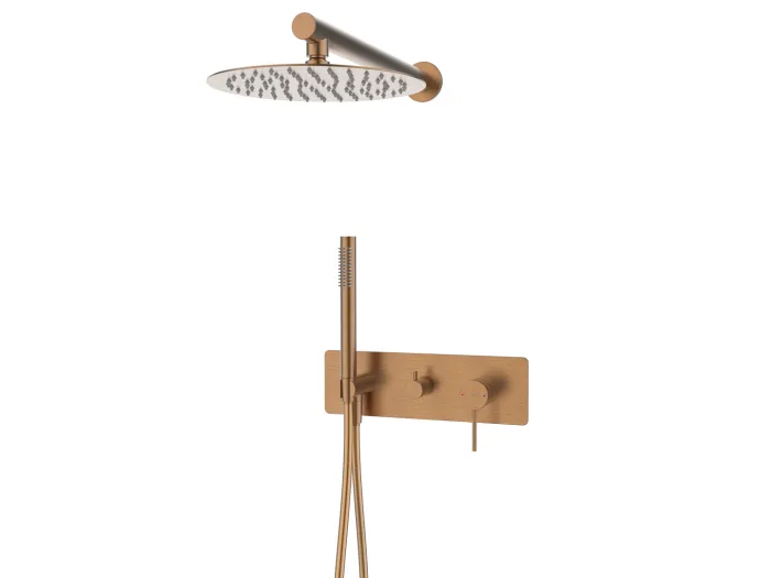 Envol eingebaute Duschsäule mechanisch gebürstetes Kupfer Essebagno