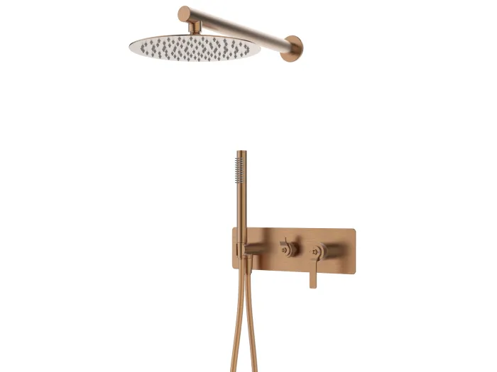 Molette Unterputz-Duschsäule mechanisch Kupfer gebürstet Essebagno