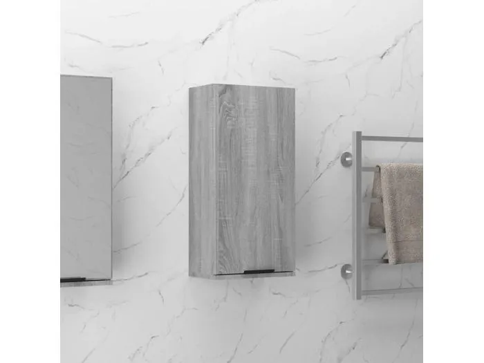 Wand-Badschrank Grau Sonoma 32x20x67 cm