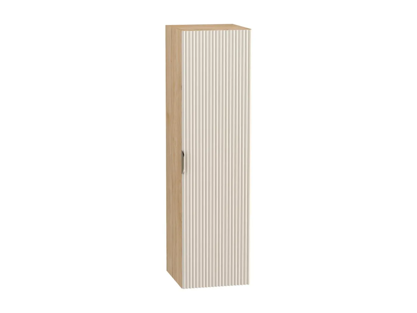 Bad Hochschrank WENA, geriffelte Fronten, Willy, 120x33x33 cm, Kaschmir/Walnuss