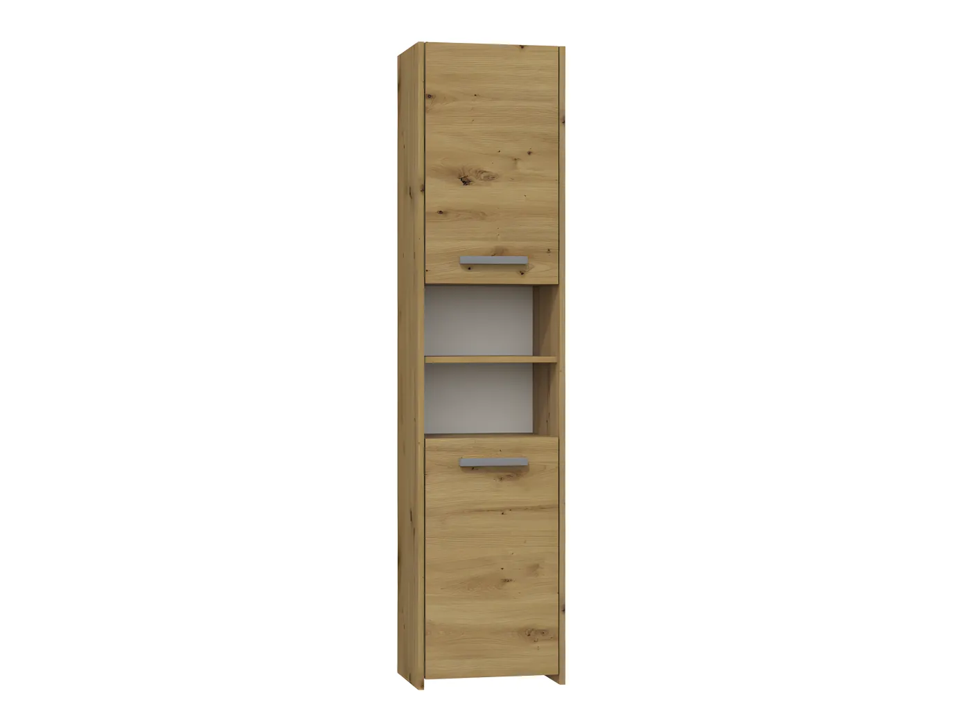 CDF Badschrank S40 | Farbe: Eiche Artisan | Moderner Badezimmerschrank | Ablagefläche | Geräumige Einlegeböden | Türen | Einfache Montage