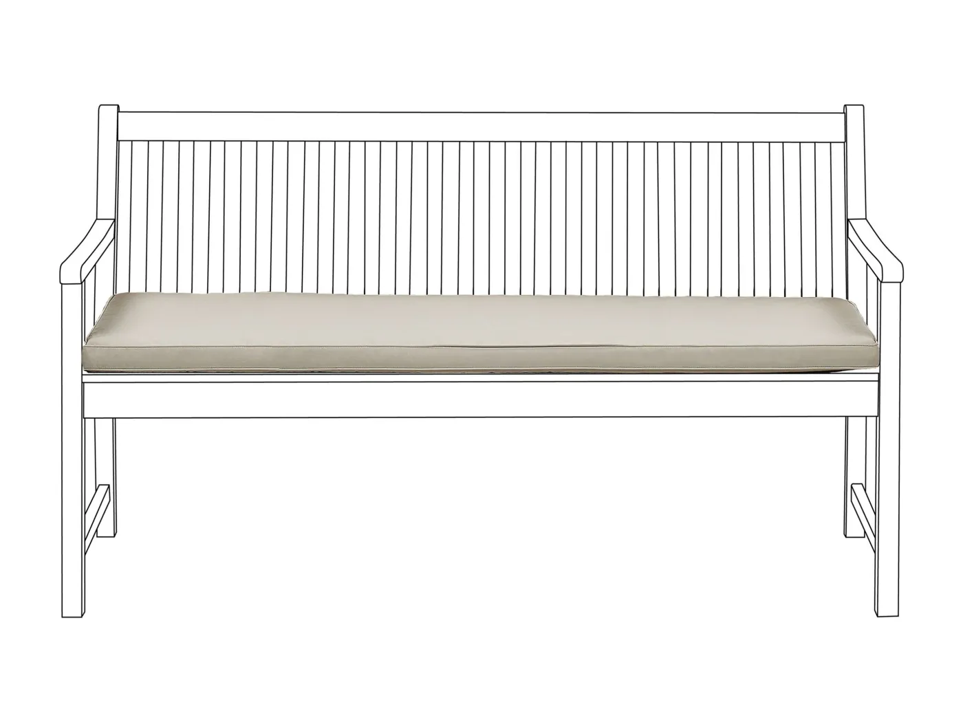 Bankauflage VIVARA 152 x 54 cm Beige