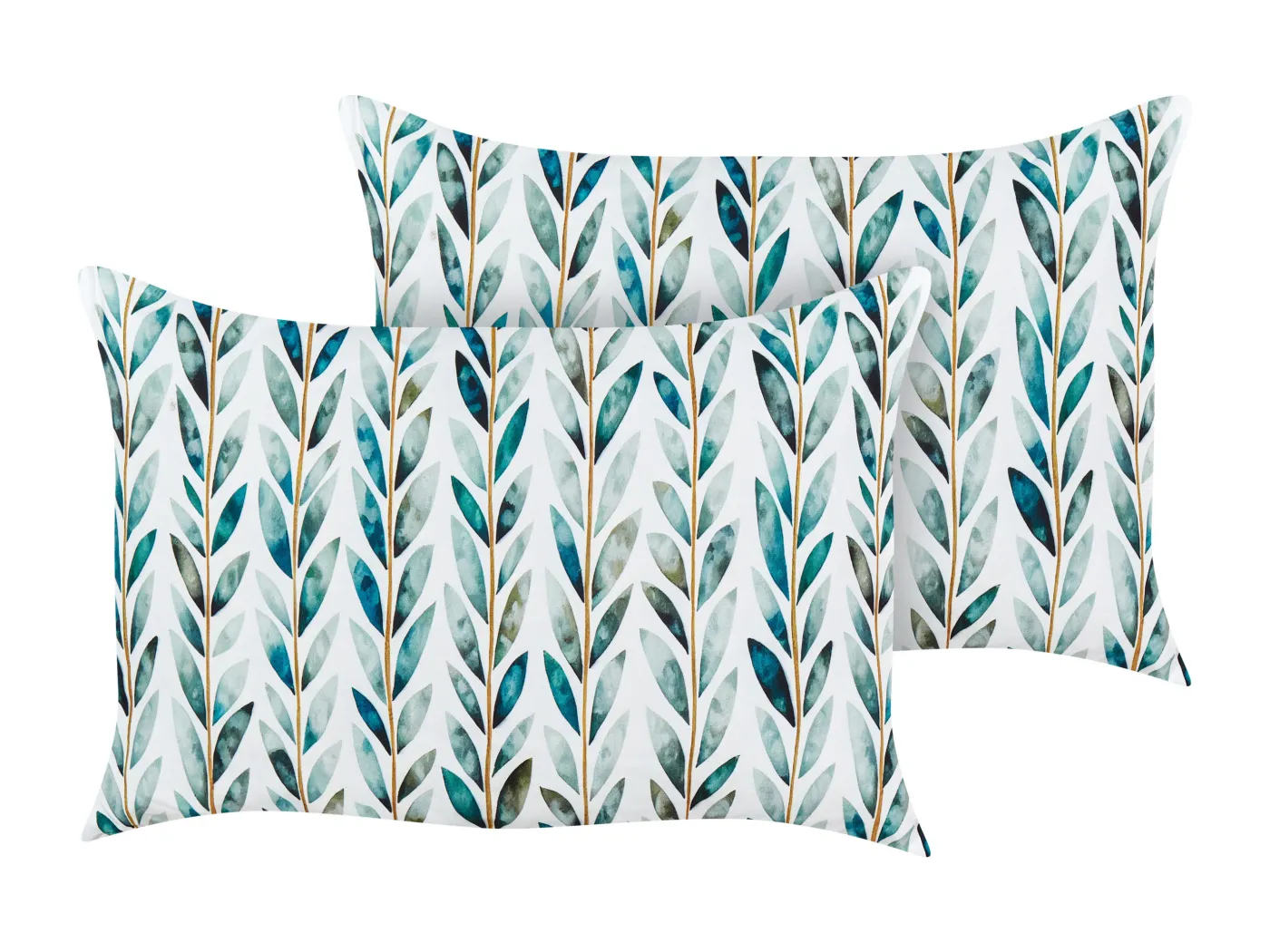 Gartenkissen 2er Set LOANO Pflanzenmuster 40 x 60 cm Grün