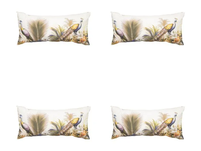 Dekokissen Flore lila - Ca. 28x60 cm - 4er Set