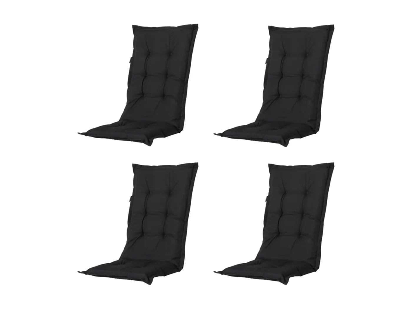 Gartenstuhlauflage Low Back Panama schwarz - Ca. 105x50 cm - 4er Set