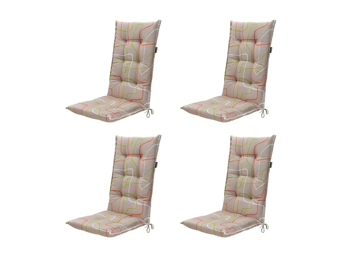 Gartenstuhlauflage High Back Joah terra - Ca. 123x50 cm - 4er Set