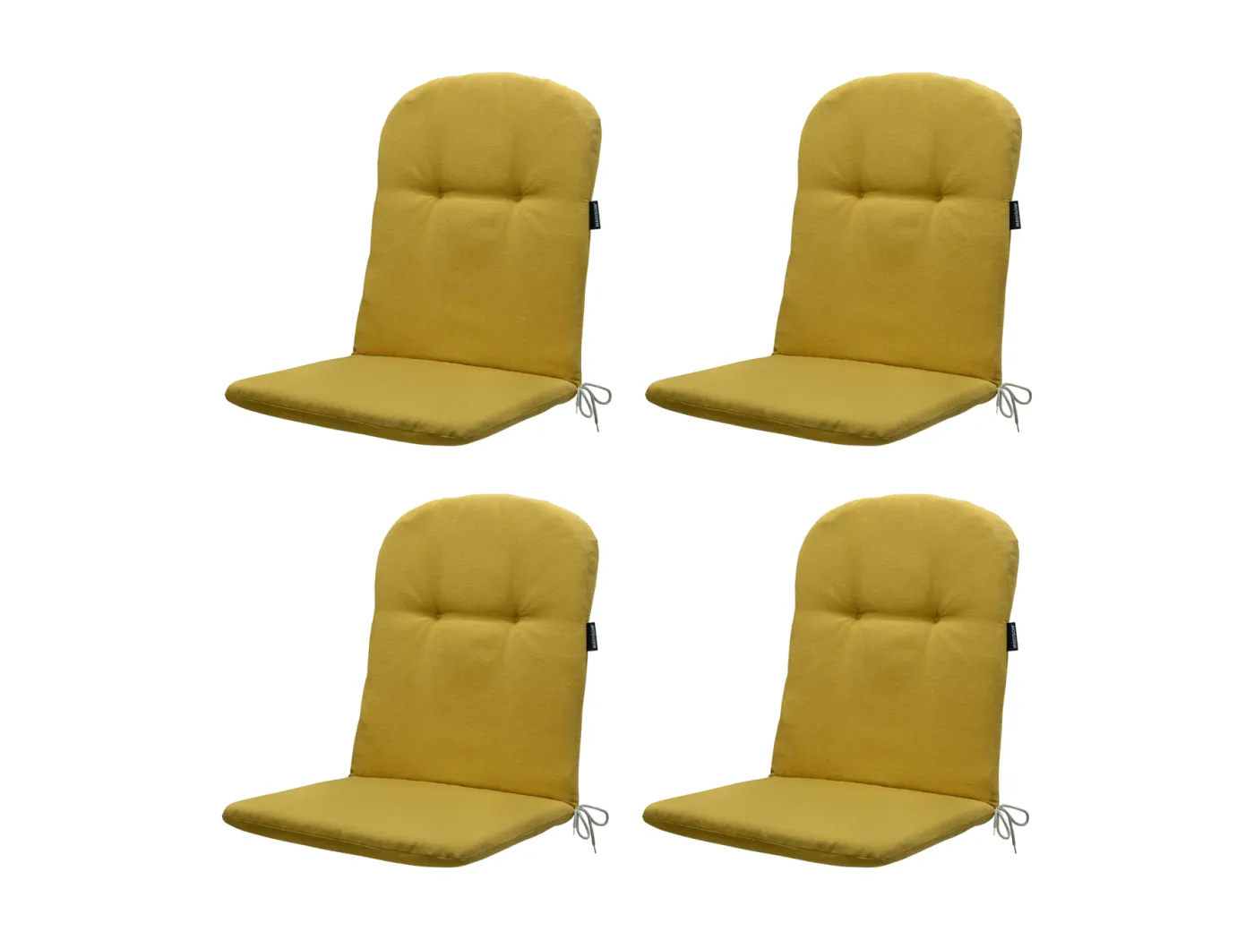 Schalensitzkissen High Back Panama Senf - Ca. 96x45 cm - 4er Set