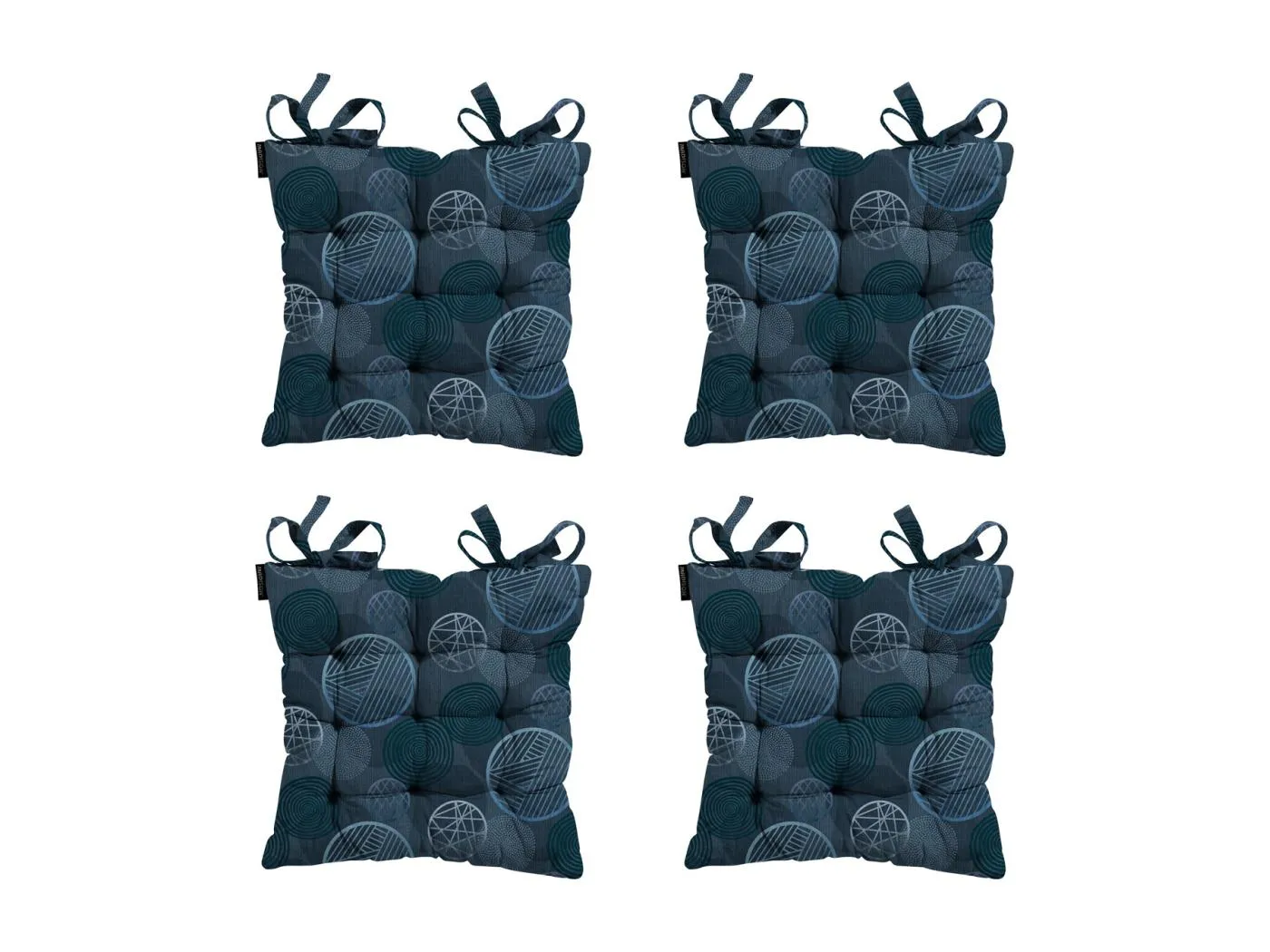 Sitzkissen Tuscany Circle blau - Ca. 46x46 cm - 4er Set