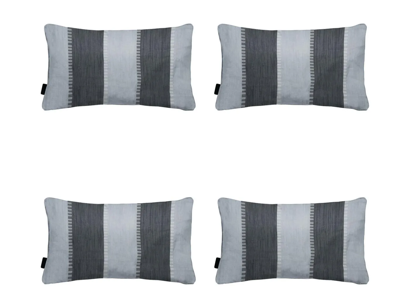 Dekokissen Banda grau - Ca. 30x50 cm - 4er Set