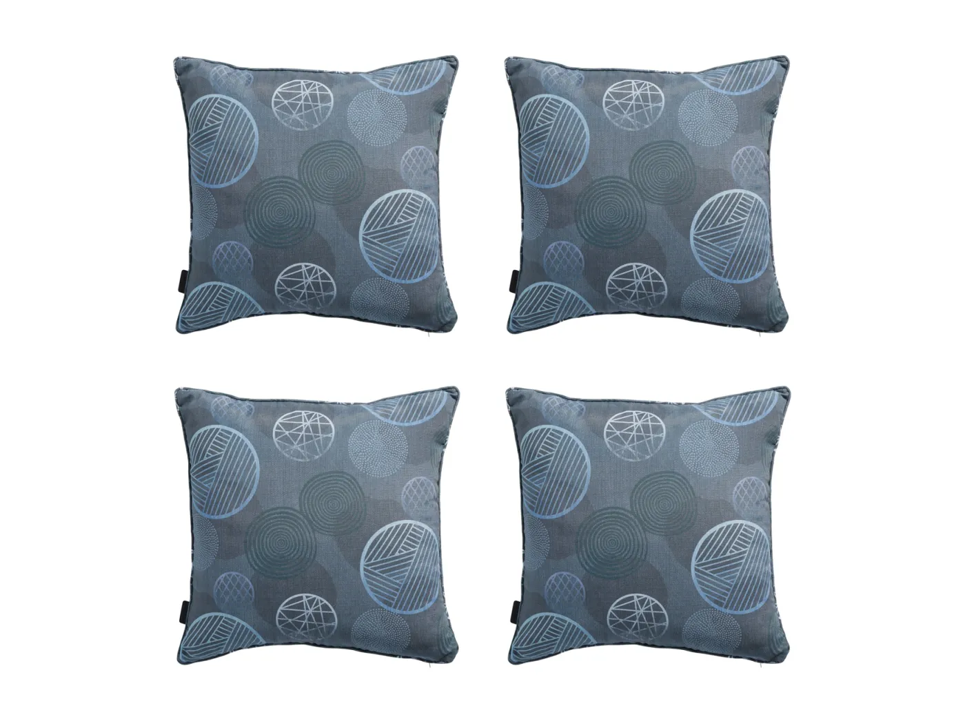 Dekokissen Circle blau - Ca. 50x50 cm - 4er Set