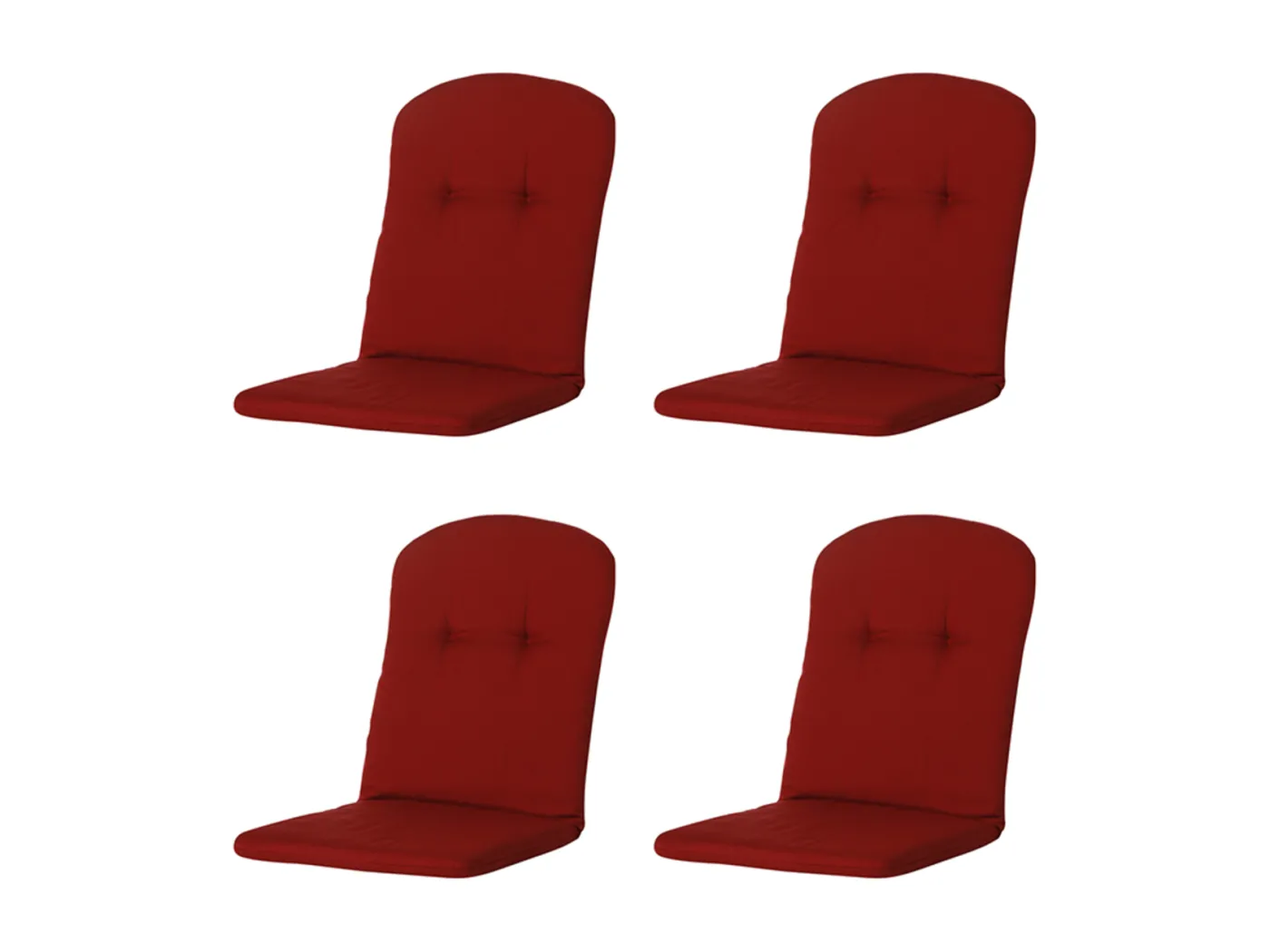 Tub Stuhlkissen High Back Rib rot - Ca. 96x45 cm - 4er Set