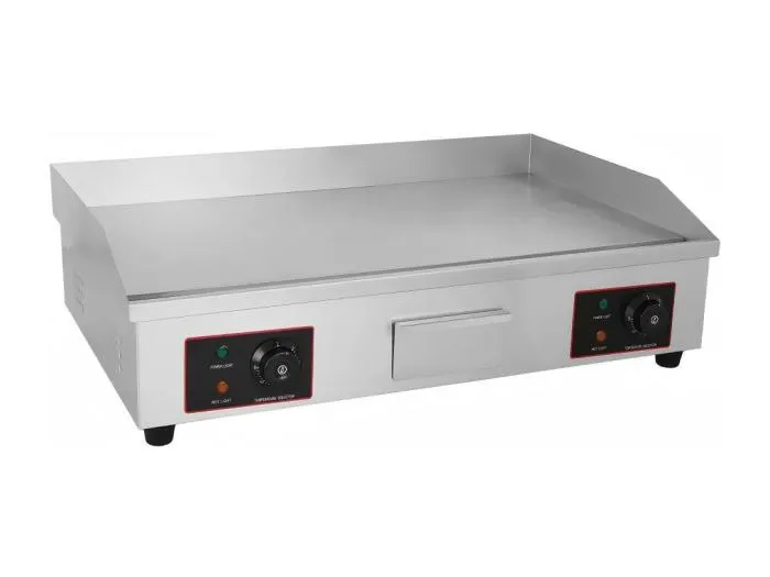 4400W Elektrische Grillplatte mit Ölkollegenschale, 2 Zonen, 300 ° C, 73x48x23 cm