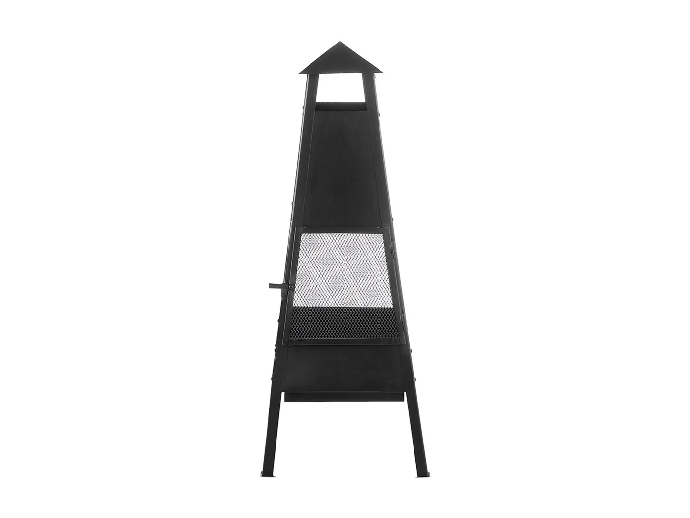 Feuerstelle schwarz Stahl Modern Outdoor Feuerpyramide Yasur