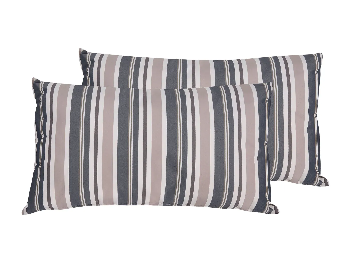 Stilvolles Gartenkissen Streifen dunkelblau-beige bunt 40 x 70 cm 2er Set Kastos