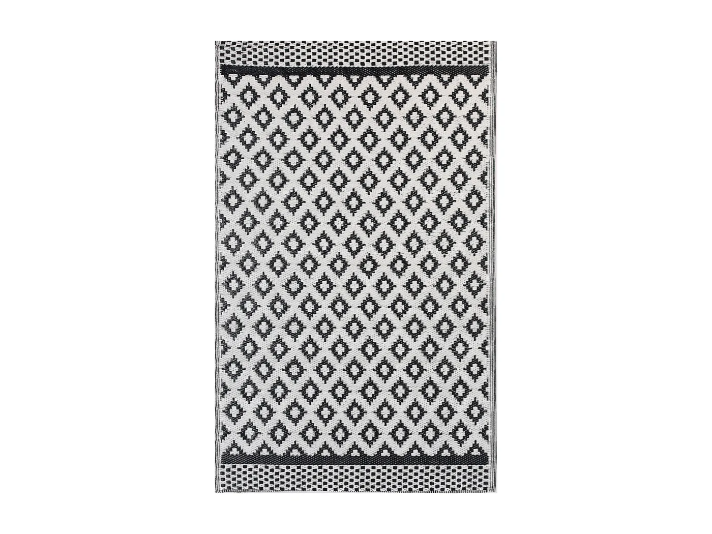 Rechteckiger Outdoor-Teppich in Schwarz mit modernem Muster 120x180 cm Thane