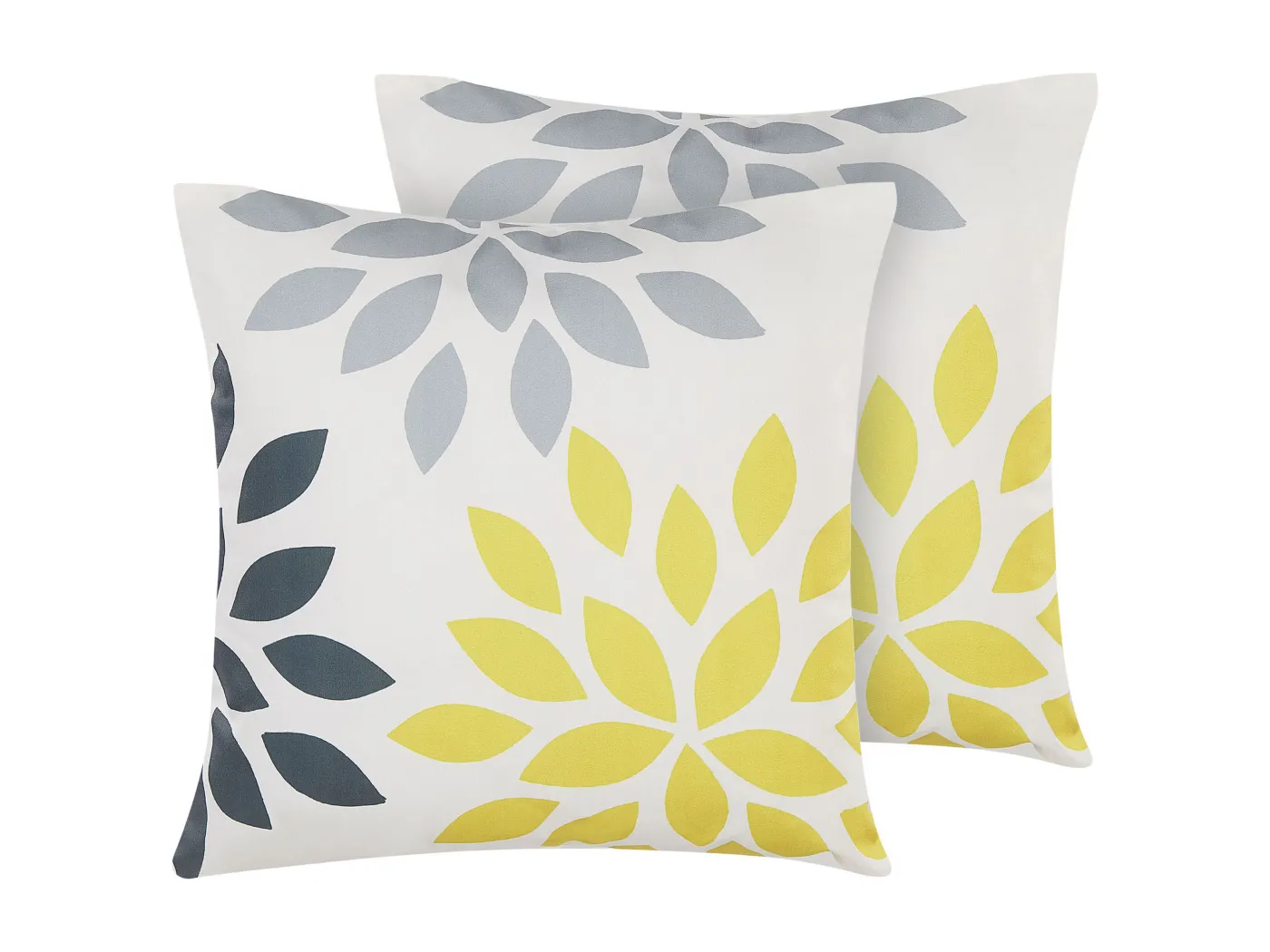 Gartenkissen im 2er Set mit dezentem Blättermuster 45 x 45 cm bunt Riale