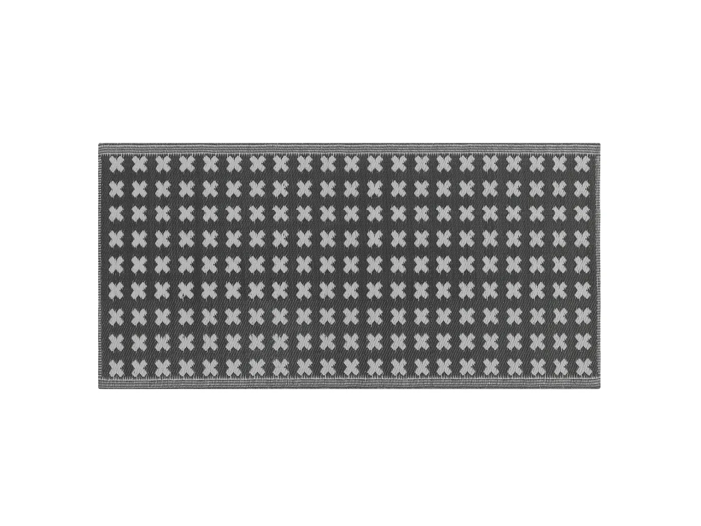 Rechteckiger Outdoor-Teppich in Schwarz mit modernem Muster 90x180 cm Rohtak