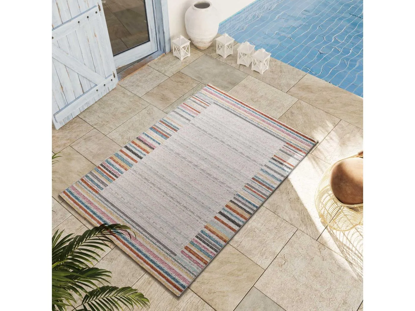 Indoor-Outdoor Teppich - geometrisch - mehrfarbig - 120x170 cm - SAMARA