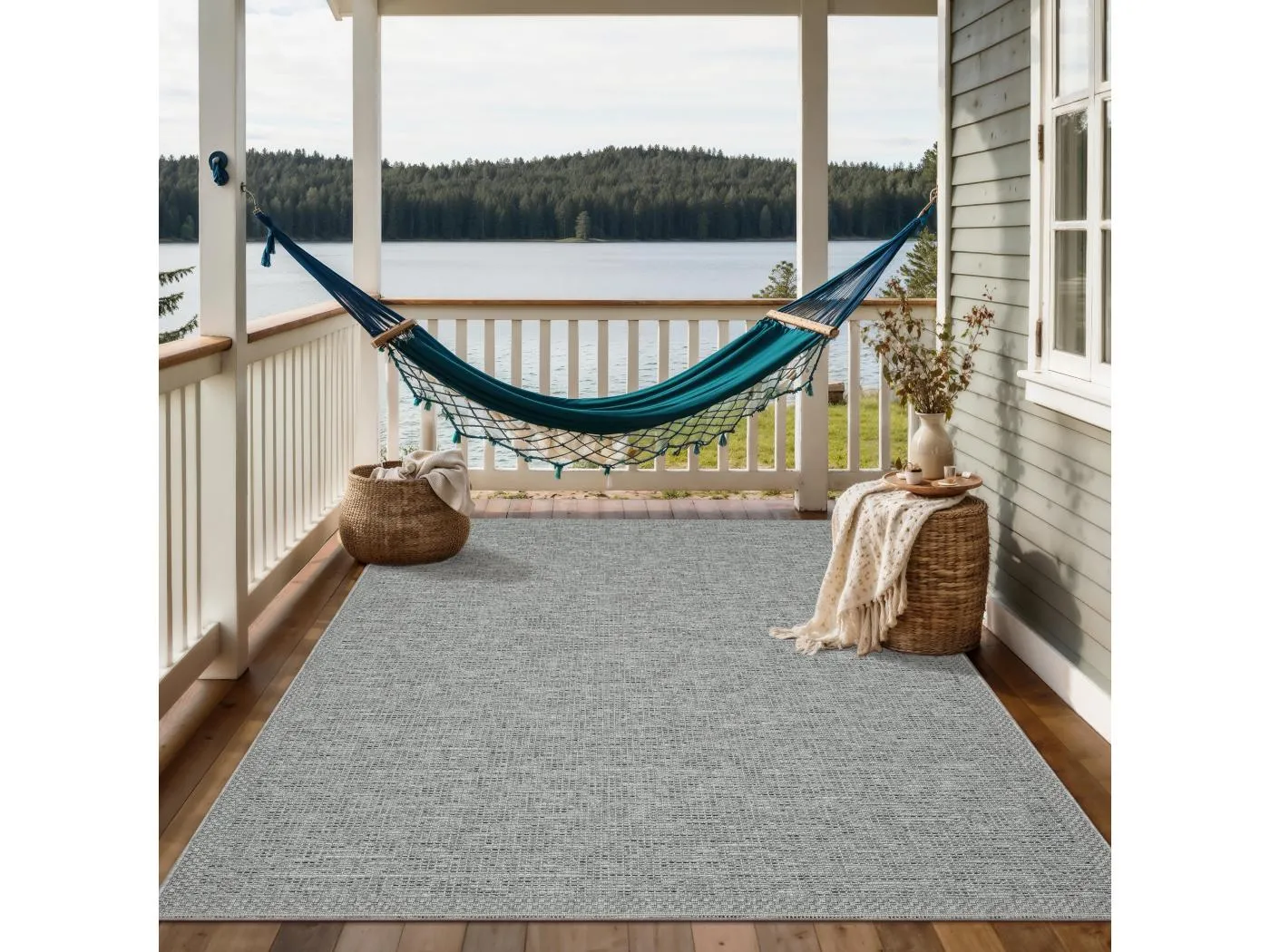 Teppich Indoor Outdoor design uni - Grau - 200 x 280 cm - CALGARY