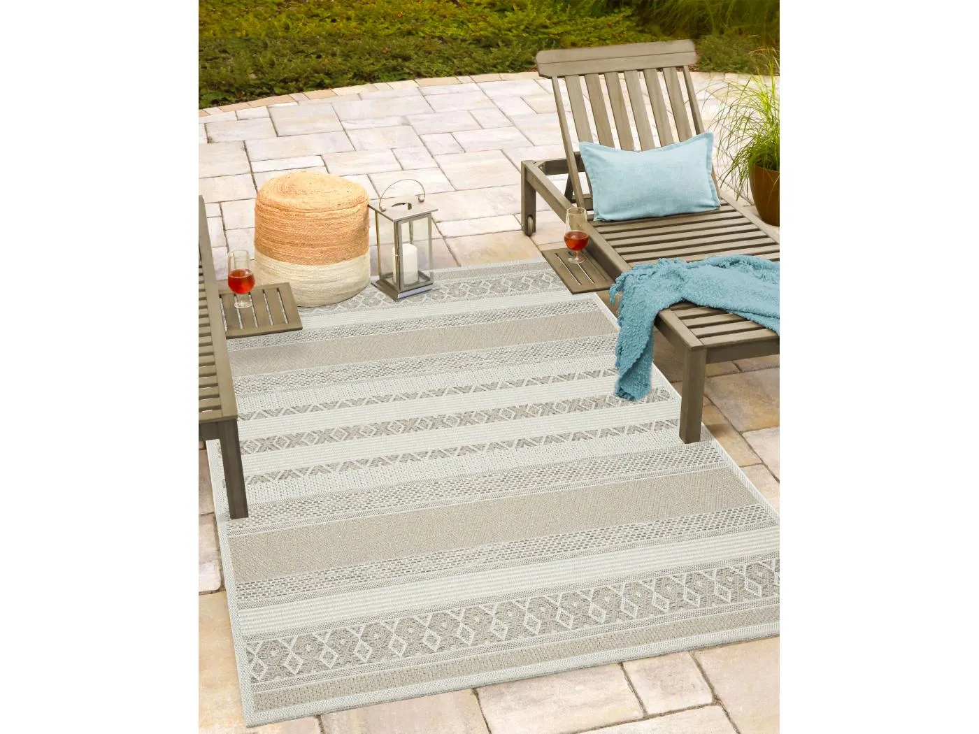 Teppich Indoor Outdoor Modern - Beige - 160 x 160 cm - CALGARY