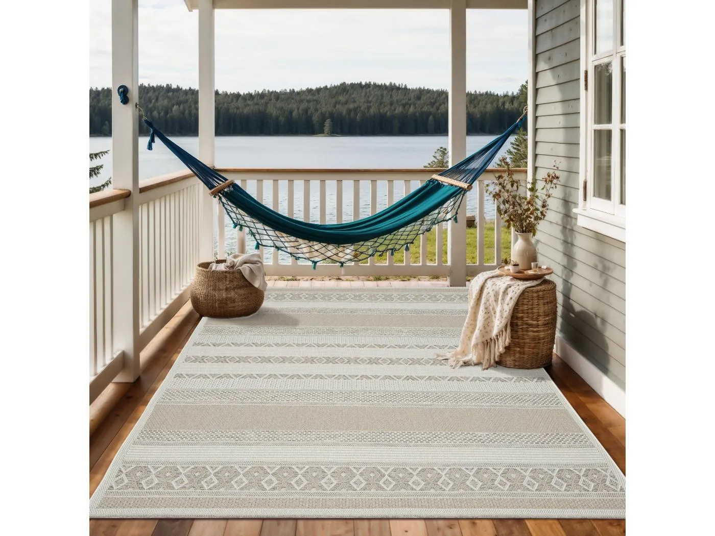 Teppich Indoor Outdoor Modern - Beige - 160 x 220 cm - CALGARY