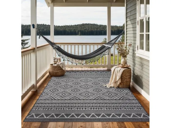 Teppich Outdoor Indoor modern design - Anthrazit - 200 x 280 cm - CALGARY
