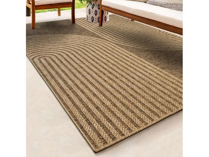 Teppich Kansas Outdoor Indoor Design Jute Optik Wetterfest - Natur - 140 x 200 cm