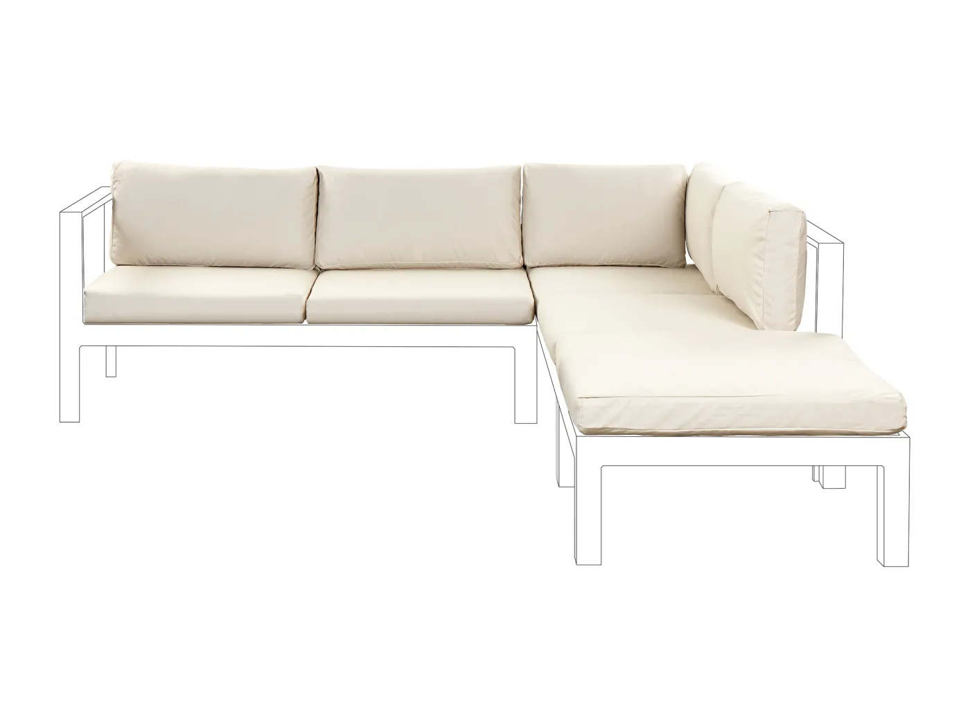 Outdoor Kissenbezug Set MESSINA Beige
