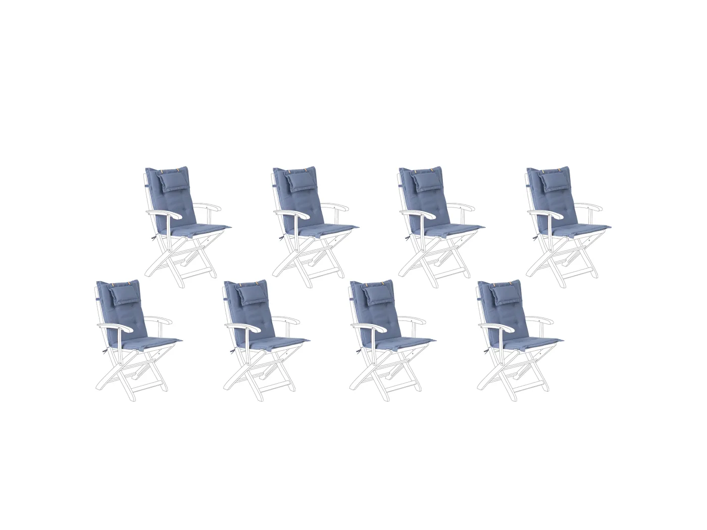 Polsterauflagen 8er Set blau Maui
