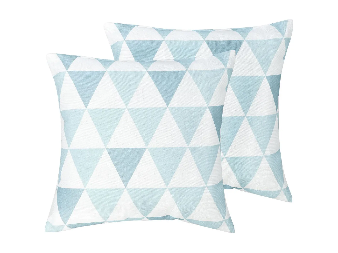 Gartenkissen im 2er Set mit Dreieck-Muster blau/weiß 40x40 cm