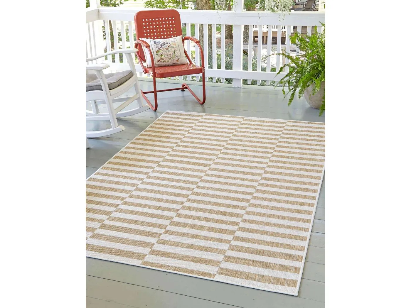 Outdoor Teppich 155x245 - Taupe - Tulum Tile