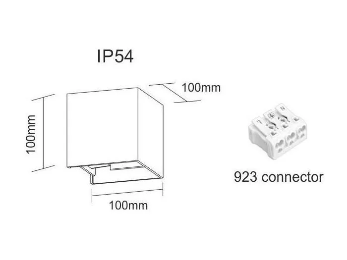 IP54 6,8 W schwarze LED-Wandleuchte mit verstellbaren Lamellen 4000 K