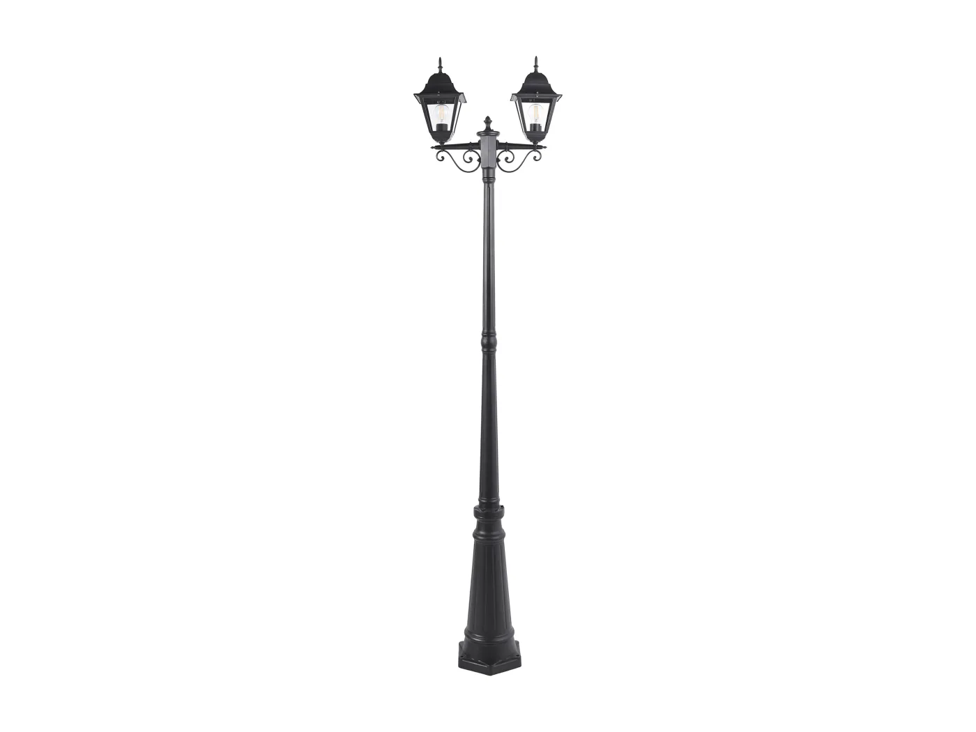 Außenlaterne 2-flammig Aluminium schwarz für Garten modern Mastleuchte Sukri