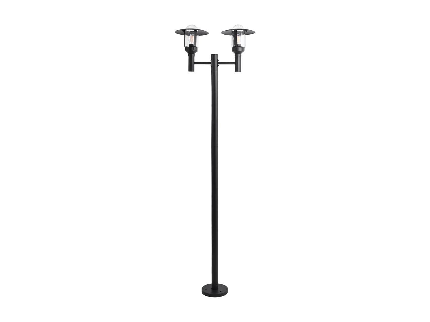 Außenlaterne 2-flammig Aluminium schwarz für Garten modern Mastleuchte Tizu