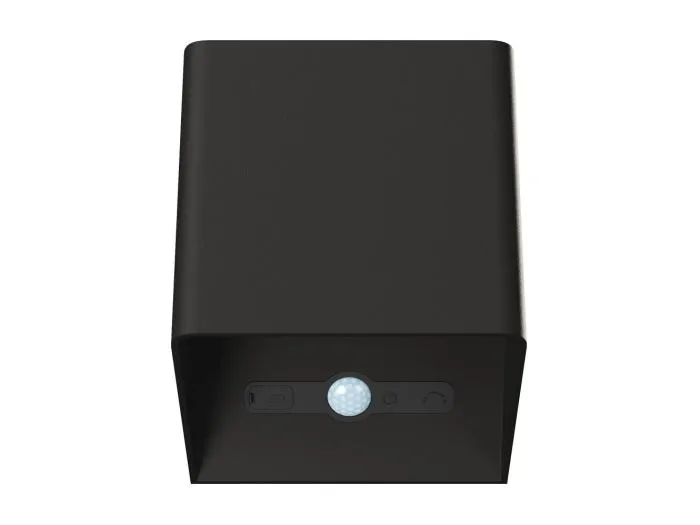 Beneito Faure Batteriebetriebene LED-Wandleuchte mit Lek Sensor-Bewegungssensor – 6 W, 3000 K, USB-C-Aufladung, IP54 – Schwarze Wand-Deckenleuchte