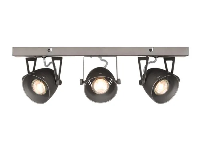 Spot Cap led - Grau - Metall - 3 Lichter