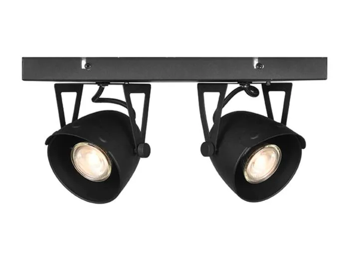 Spot Cap led - Schwarz - Metall - 2 Lichter