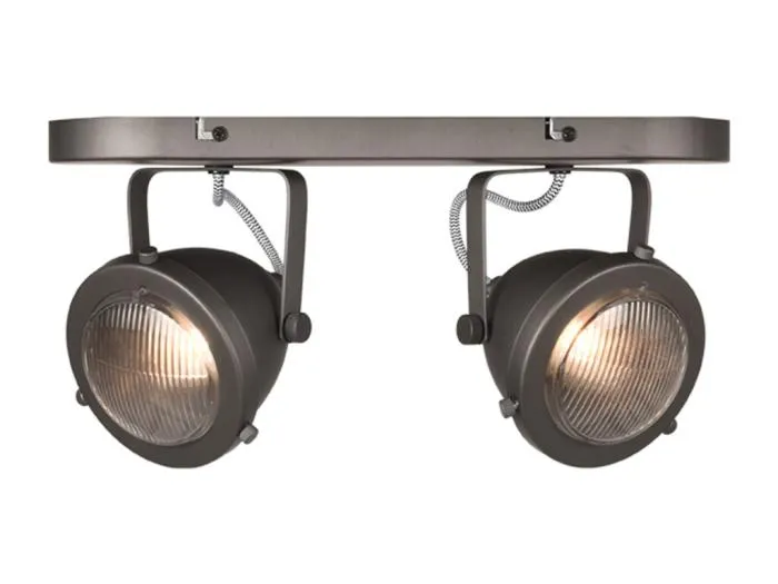 Spot Moto led - Gebrannter Stahl - Metall - 2 Lichter