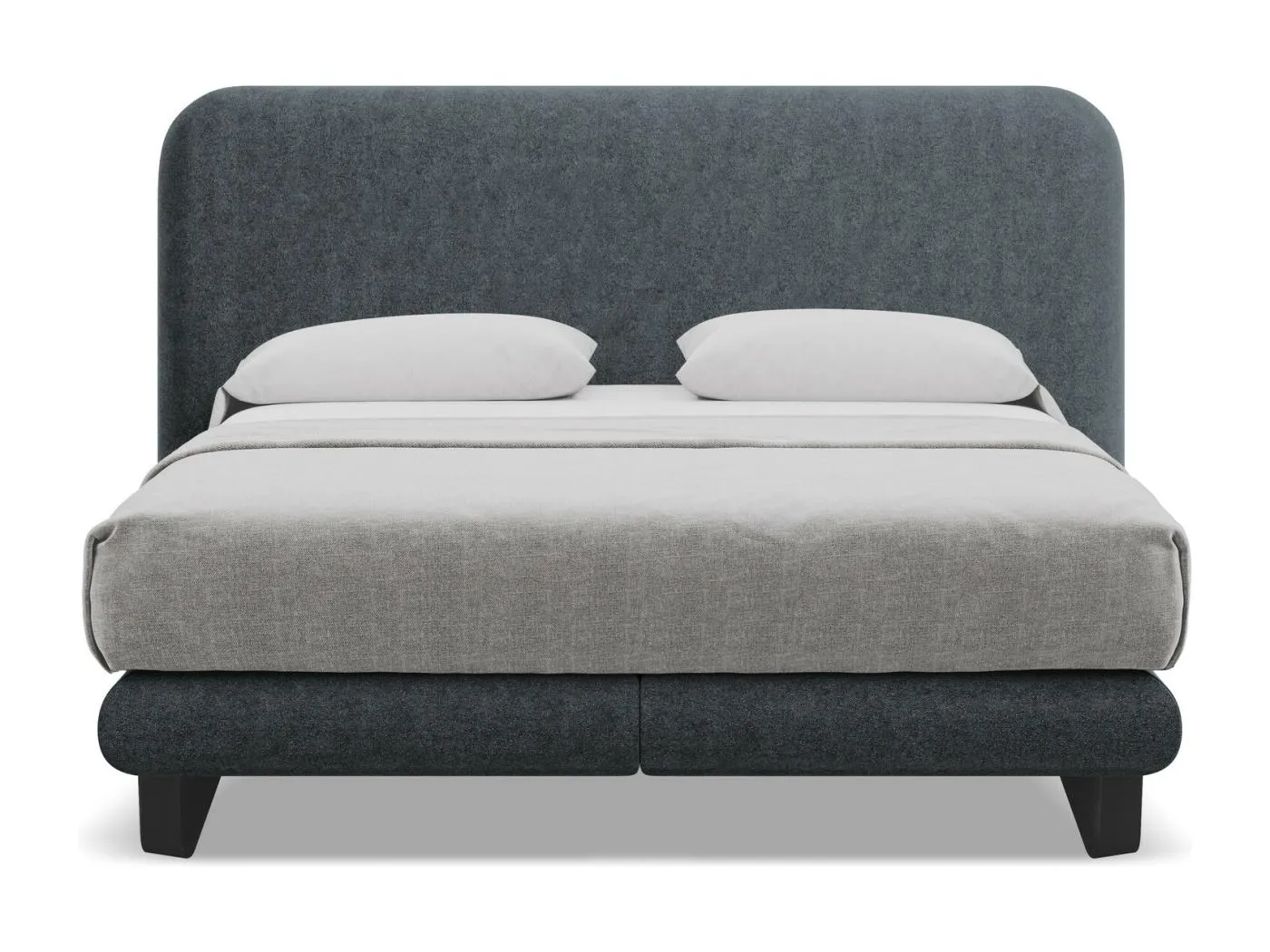 Bett mit Matratze - 174 x 220 - Bouclé - Stahl - ILIMA