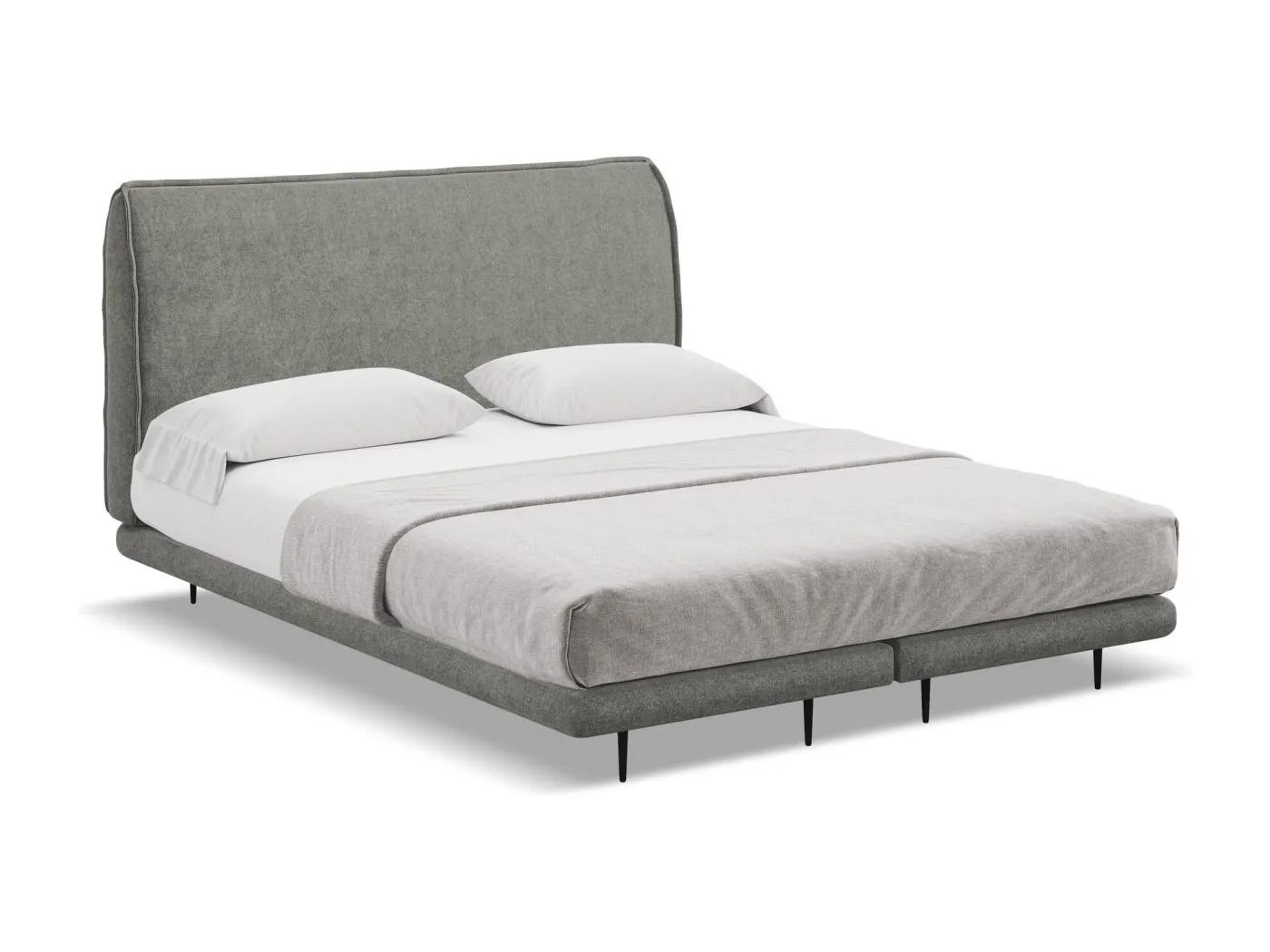 Bett mit Matratze - 168 x 222 - Bouclé - Elefant - HALIA